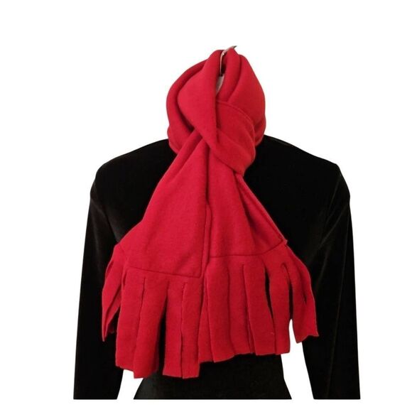 Red Fleece Scarf Unisex - Picture 1 of 3